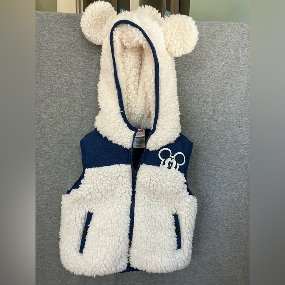 Disney Toddler - Sherpa Fleece Vest & hood with ears - Size 18M - Mickey Mouse - Picture 1 of 11
